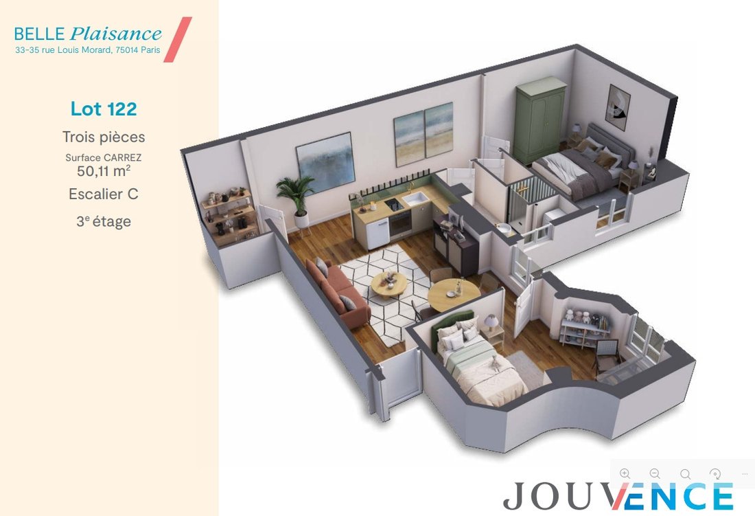 Appartement à Mouton Duvernet, Paris 14e Arrondissement, Paris 1 - 18379564