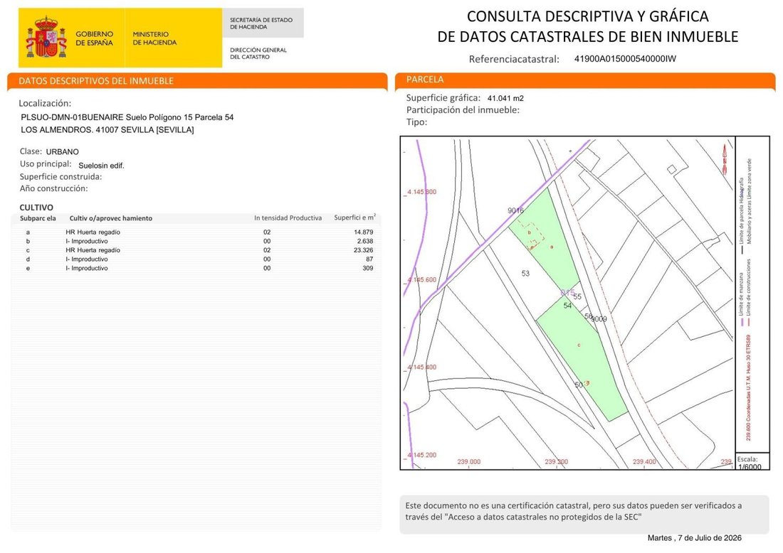 Land in Distrito Este-Alcosa-Torreblanca, Seville, Spain 1 - 18420259