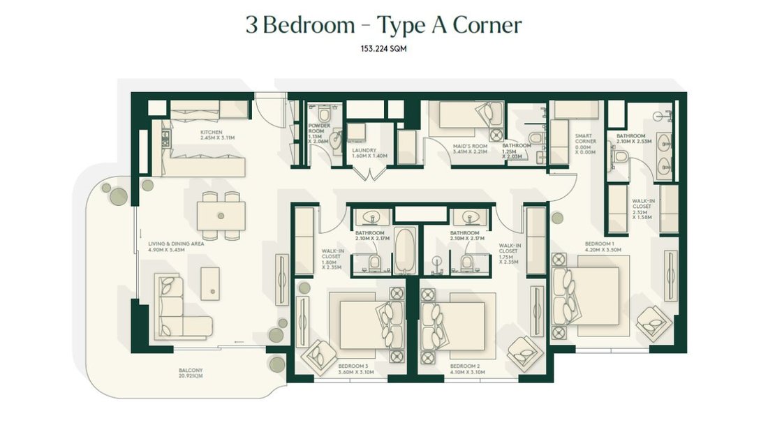 Apartment in Yas Island / Jazeerat Yas, Abu Dhabi Emirate, United Arab Emirates 5 - 18554320