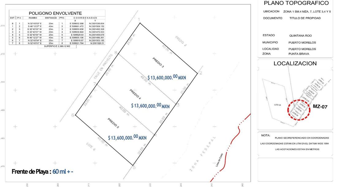 Land in Puerto Morelos, Quintana Roo, Mexico 4 - 18660363