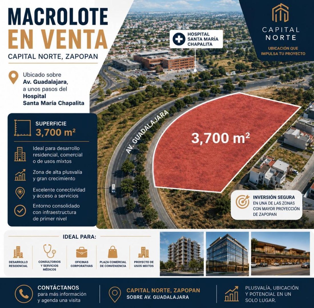 Terreno a Zapopan, Jalisco, Messico 1 - 18550566