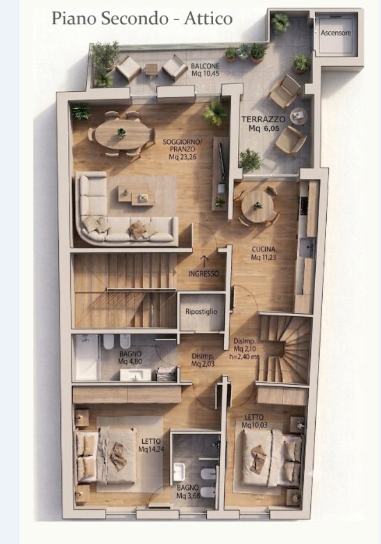 Penthouse in Centro, Cesena, Emilia-Romagna 2 - 19081447