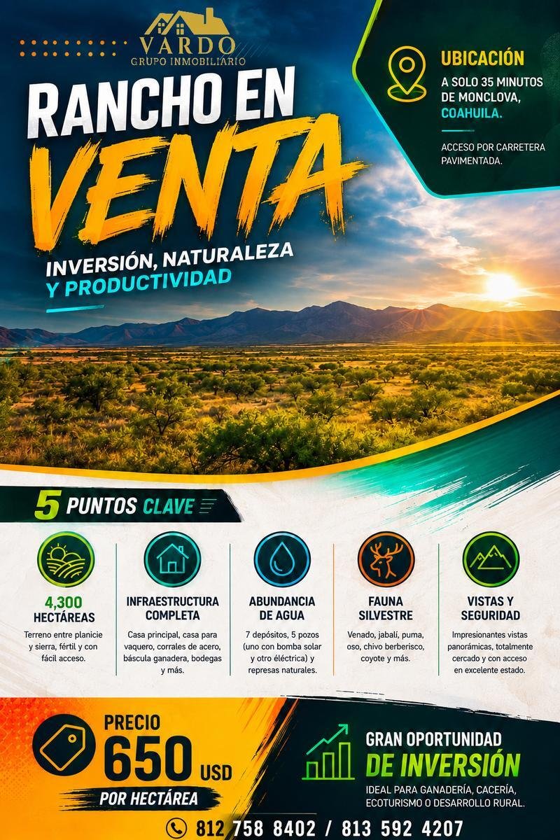 Land in Monclova, Coahuila, Mexiko 1 - 19098597