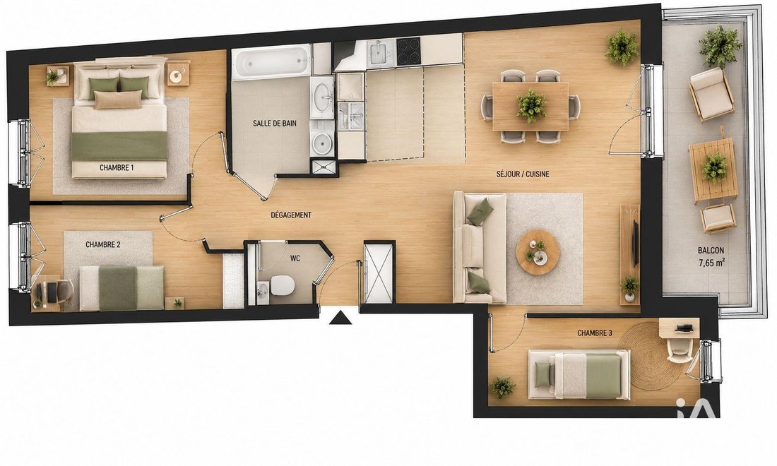 Apartment in Centre Ville Sud Ouest, Bussy-Saint-Georges, France 5 - 19144072